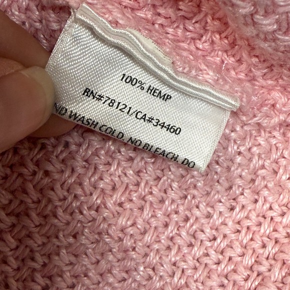 Eileen Fisher Hemp Blend Knit Cardigan Button‎ Front Tunic Top Pink L - Picture 5 of 8